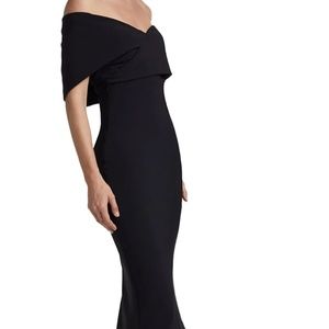 Chiara Boni La Petite Robe Black Elegant Fishtail Evening Black Bodycon Dress